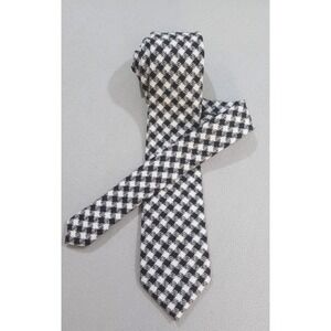 Wool Tie Gingham Mens Black and White Indochino 60"x 3"